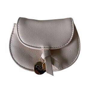 Chloe Light Cotton Candy Pink Cosmetic Bag Coin Pouch Button Closure